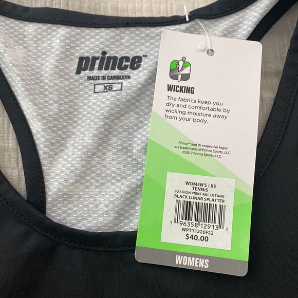 🔥NWT🔥 Prince Black Lunar Splatter Tennis Racer Tank - Picture 2 of 6